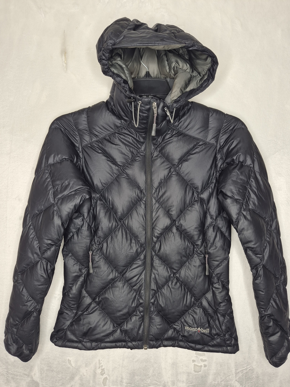 Montbell 800FP Goose Down Hooded Quilted Puffer Jacket Black Womens Size S